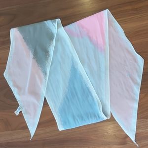 Vera Pink and Gray Watercolor Twilly Scarf